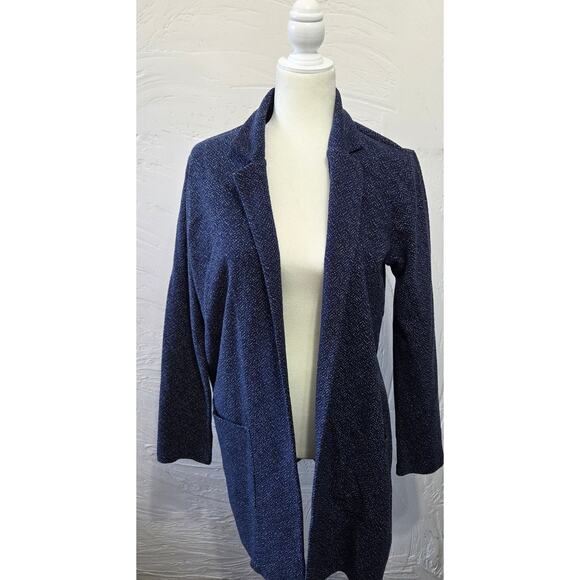 Lucky Brand Open Long Blue Cardigan / Coat Woman's Size Medium - Picture 2 of 8
